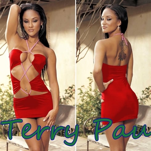 Terry Pau TP100753 Kırmızı Dekolteli Elbise
